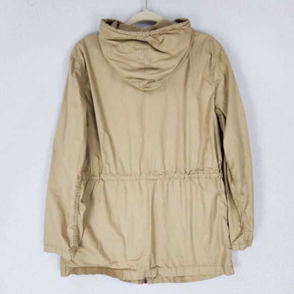 Michael Kors Jacket Womens Medium Tan Lightweight Parka Full Zip Hooded Utility - Picture 11 of 12